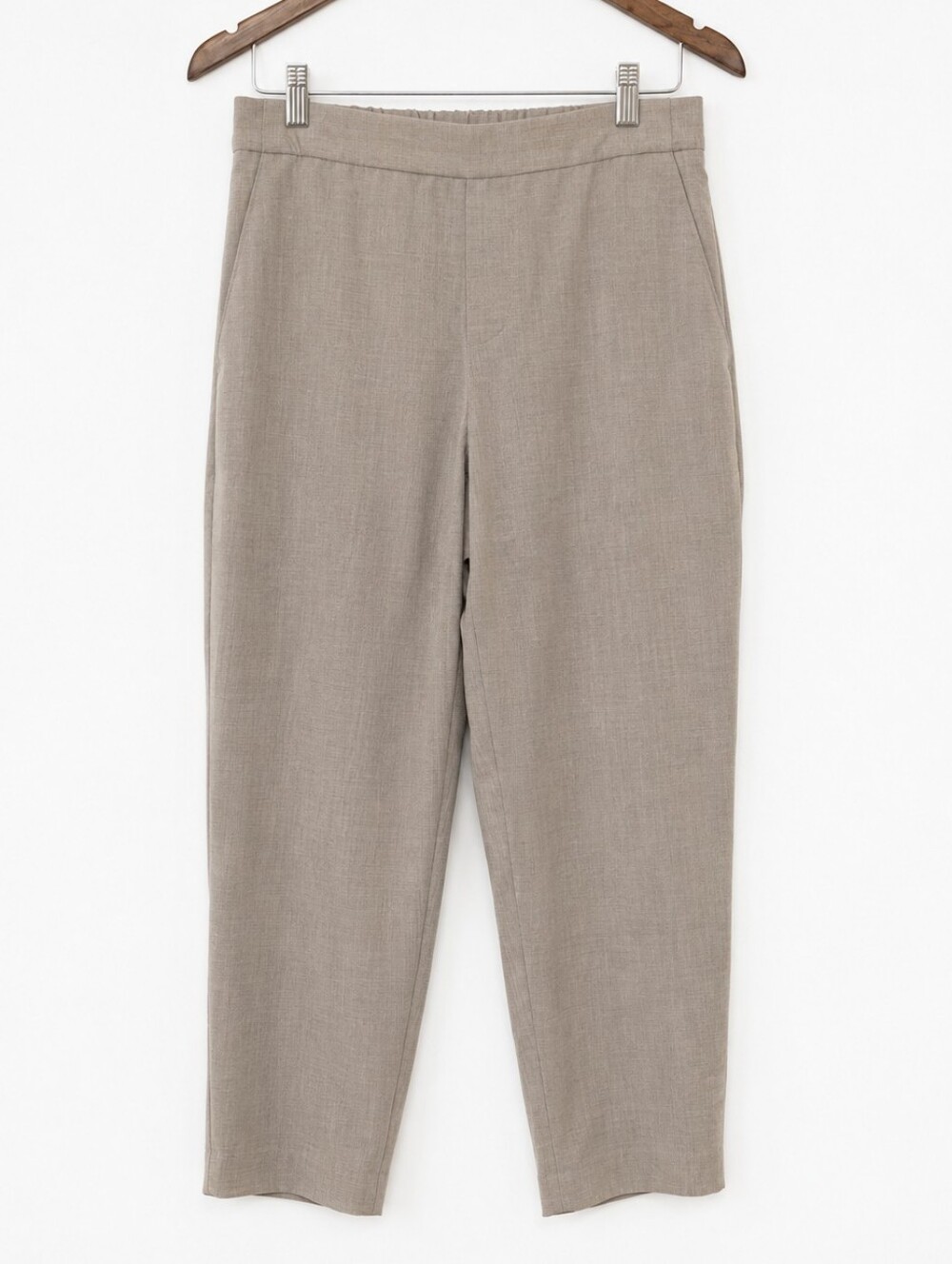 Aritzia Babaton Conan Cropped Pant 8 Sierra Biege Mirror Crepe Quiet Luxury Chic